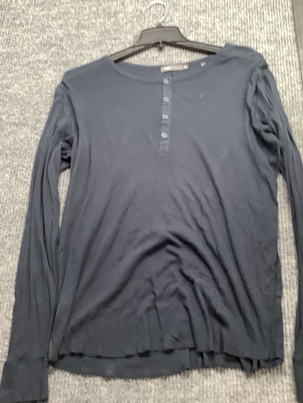 Vince Men's Long-Sleeve Henley Shirt - Navy Blue